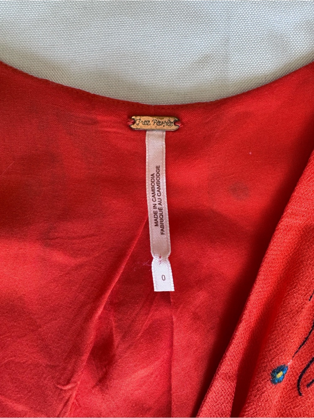 Free People retro coral print midi dress - Picture 3 of 12